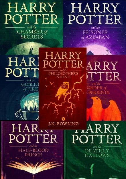 Book covers Harry Potter series