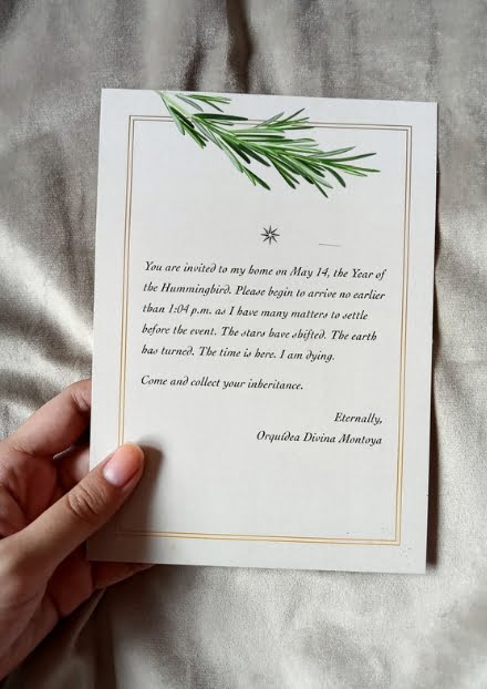 Orquidea Divina funeral invitation