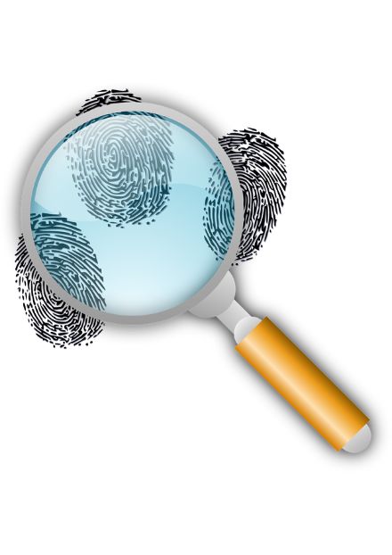 Mystery - fingerprints and magnifying glass