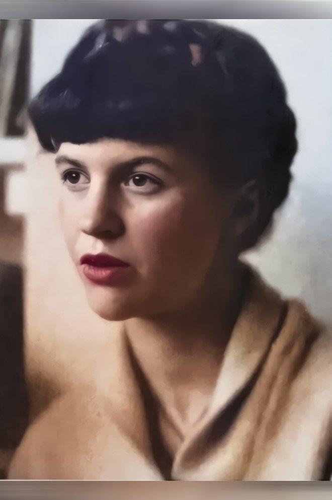 sylvia plath colorized photo