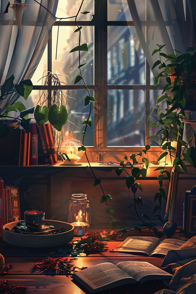 cozy book nook