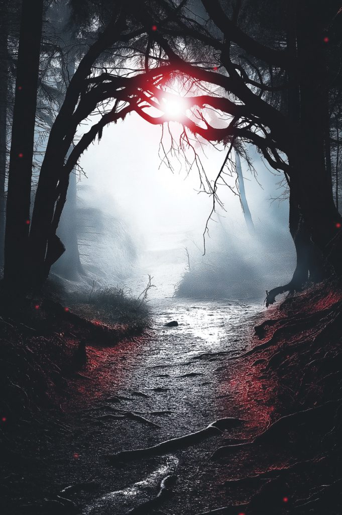 A Glimmer in the Hollows scary woods