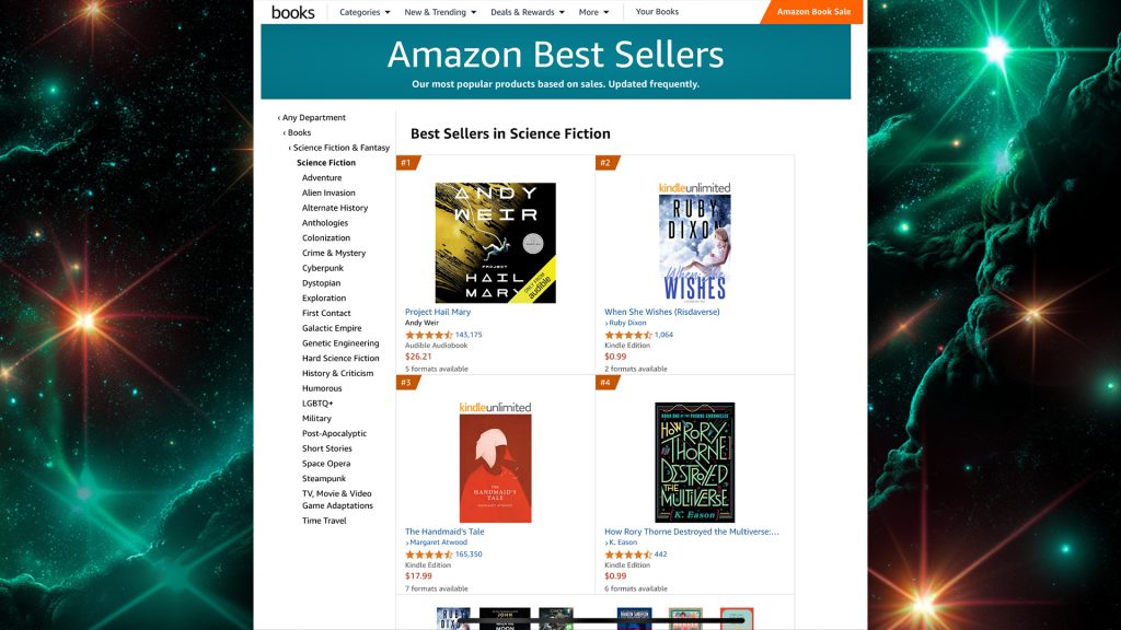 amazon screenshot of the bestseller with low ratings
