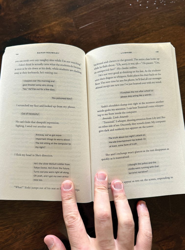 livewire by sarah raughley inside book